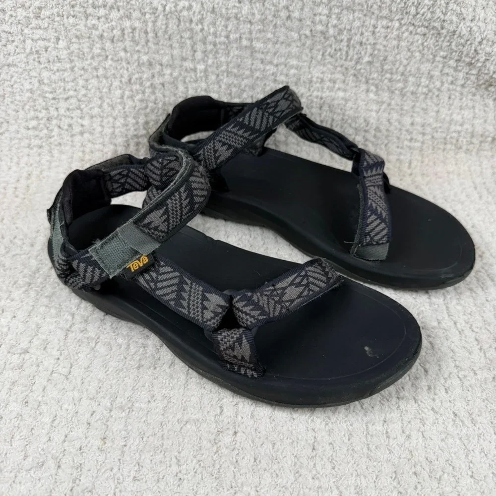 Teva Hurricane XLT2 Mens 8 Sandals Black Grey Geometric Strappy Hiking Sport